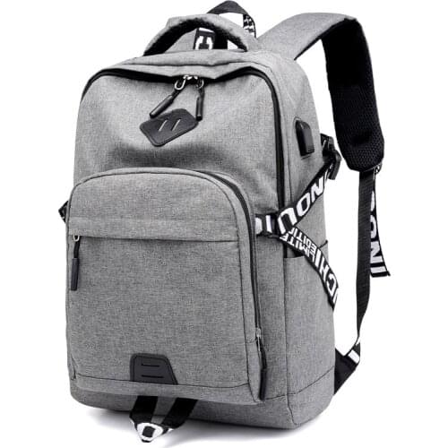 New Mens and Womens Leisure Backpack USB Rechargeable Computer Bag Outdoor Sports Travel Backpack College Student Bag Bag
