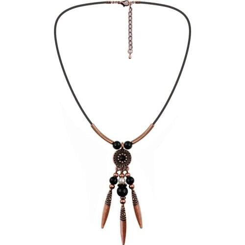 Retro Plated Bronze Simple Pendant Necklace Hanging Sheet Iron Tassel Necklace Factory Direct Free Shipping