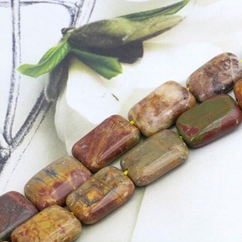 Rectangle multicolor picasso loose beads 13x18mm 15" DIY stone beads suitable jewelry making best selling