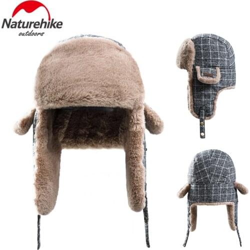 Naturehike Climbing Bomber Pilot Aviator Trapper Skiing Hunting Cap with Mask Cold-proof Winter Mask Hat Headwear Ear Protection