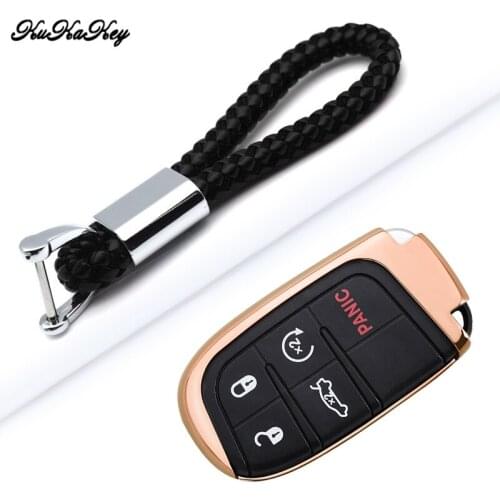 TPU Car Key Case Cover Ring For Jeep Grand Cherokee Compass Wrangler Renegade Hard Steel 2016 2017 Chrysler 300C For Fiat Wyatt