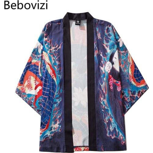 Traditional Yukata Haori Japanese Style Print Thin Kimono Summer Women Clothing Jacket Shirt Male Cardigan Tops Korean Hanbok