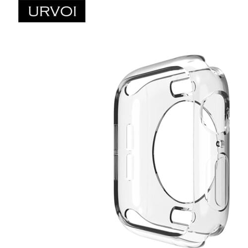 URVOI TPU case for apple watch series 5 4 32 clear cover watch protector for iWatch 38 42 40 44mm slim fit Ultra-thin frame band