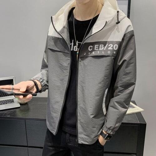 Erkek Mont 2020 Hip Hop Zip Up Track Coat Streetwear Buckle Pocket Ribbon Color Block Patchwork Hooded Windbreaker Jacket