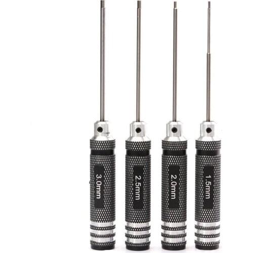 Top Quality Titanium Nitride TiNi Hex Driver Wrench Screwdriver 4 Piece Set 1.5mm/2mm/2.5mm/3.0mm For RC Helicopter