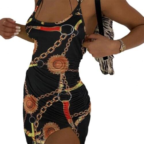 Dropshipping Bodycon Dress Metal Halter Split Polyester Women Backless Midi Dress for Dating