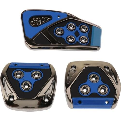 1Set Non-Slip Accelerator Brake Clutch Pedal Pads Covers,Stainless Steel Foot Pedals Replacement with Rubbers - Universal