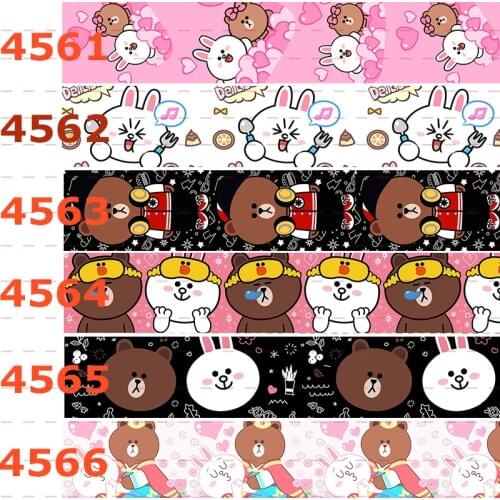 10yards -different sizes -Cartoon Grosgrain ribbon - Cartoon character pattern printed ribbon