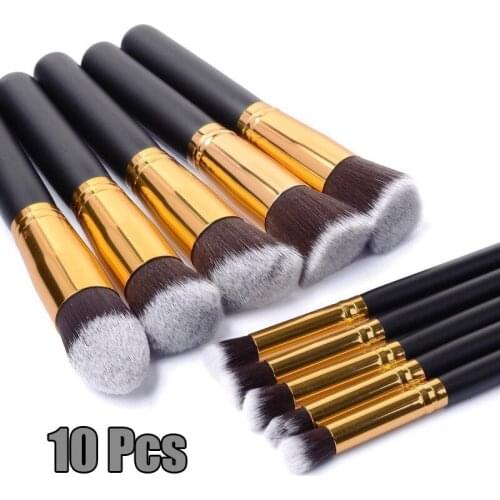 10Pcs Makeup Brush Soft Synthetic Hair Cosmetics Foundation Powder Blending Blush Lady Beauty Makeup Tools Makeup Brushes Set