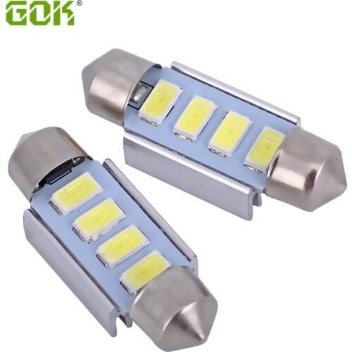 10pcs/lot festoon led Canbus smd Error Free 31mm 36mm 39mm 42mm 5730 5630 Festoon 4SMD Bulbs for Interior, License Plate Light