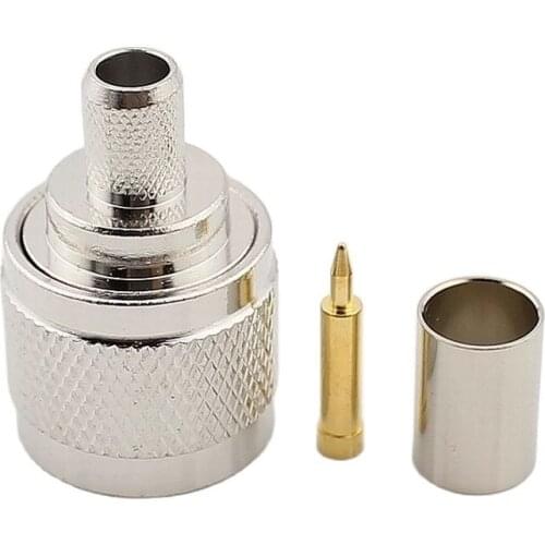 10pcs/lot N-Type Male Connector 50-5 N Connector RF Coaxial Connector for LMR300 5D-FB cable N-50J-5 RF Coaxial Connector