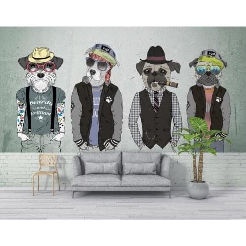 3d wall murals wallpaper for living room European minimalist dog illustration home decor photo wallpaper for walls 3 d