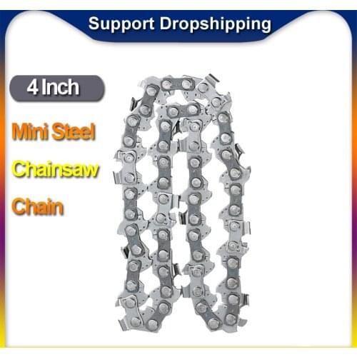 4 Inch Mini Steel Chainsaw Chain Electric Pruning Saw Accessory Garden Tool Replacement Steel Chain Powr Tool Accessories Parts