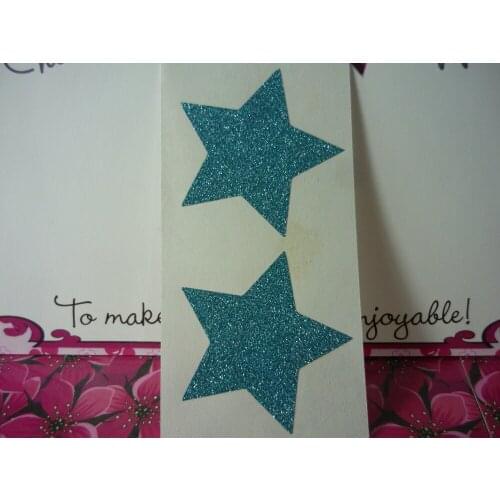 5cm Turquoise Glitter Star Stickers