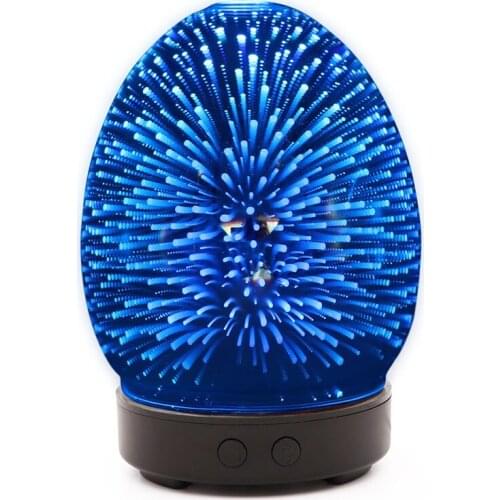 100ml 3D Glass Essential Oil Aromatherapy Diffuser Home Ultrasonic Air Humidifier Aroma Diffuser Aromatherapy with Led Light