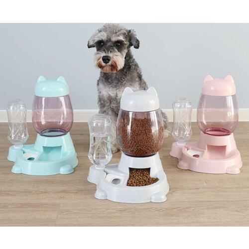 Pet Automatic Drinking Fountain Dual-Use Food Bowl Water Bottle Dog Cat Feeder