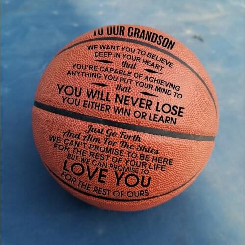 To My Grandson You Basketball Wholesale or retail Cheap Basketball Ball Official Size7 Basketball With Net Bag+ Needle
