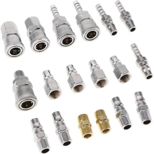 18 Pieces Quick Coupler Air Fitting Air Hose Compressor Connectors Tool Set