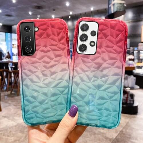 Gradient Jelly Case For Samsung Galaxy S20 FE S21 S10 Ultra Plus Note 20 Plus Clear Soft TPU Phone Cover For A51 A71 A30 A50 A70