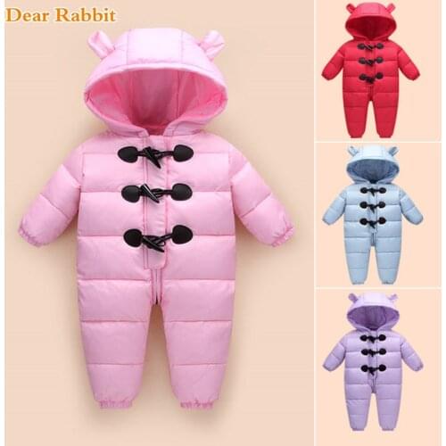 New Russian winter overalls baby clothes 90% duck down jacket for kids girl coat Park for infant boy snowsuit snow wear Jumpsuit