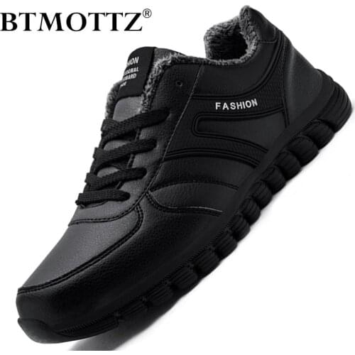 Winter Warm Mens Casual Shoes Designer Leather Waterproof Sneakers Soft Lace Up Mens Outdoor Trekking Shoes Zapatillas Hombre