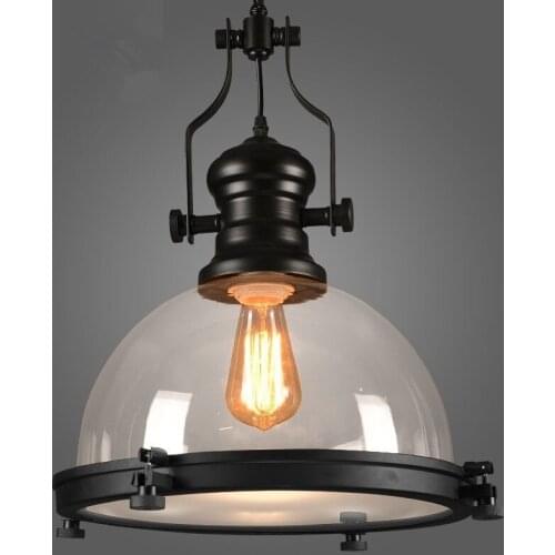 Loft creative retro restaurant bar American country style wrought iron balconies industry pendant lamp