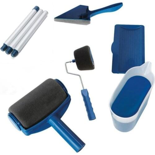 Multifunction DIY Paint Roller Brush Handle Tool Home Office Room Wall Roll Paint Brush Kits Roller Wheel Paint Brush Set