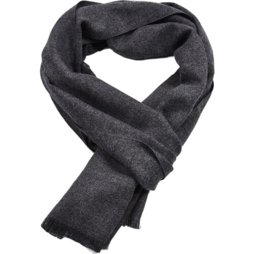 Fashion Men Soild Color Cashmere Scarf Winter Thicken Warm Pashmina Shawl Man Black Gray Casual Scarves Tassel Foulard Bufanda