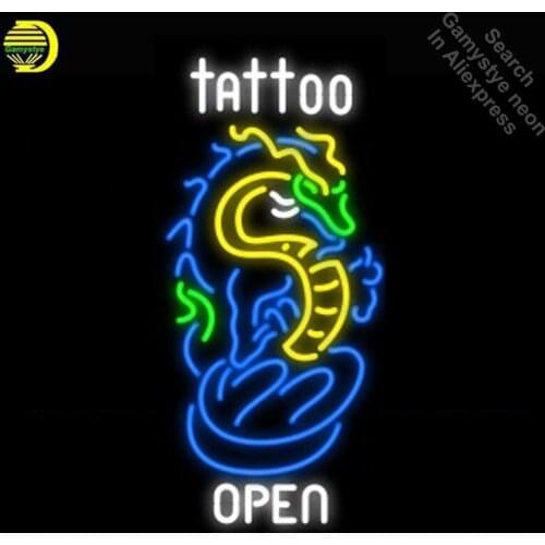 Dragon Tattoo Neon Sign Open handmade neon Signs Glass Tube neon lights Recreation Wall Windows Iconic Sign Neon Light LAmps