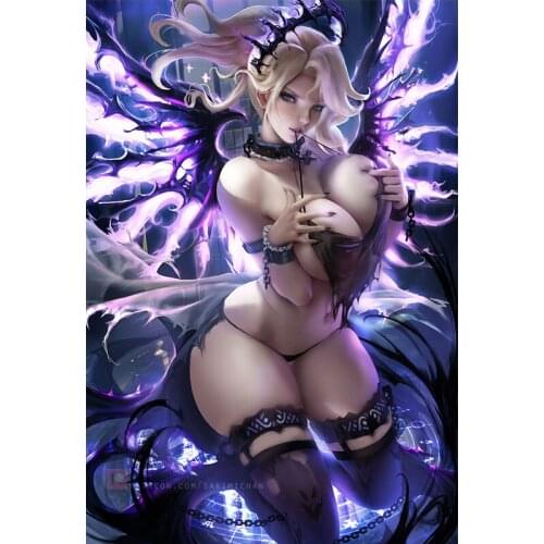 Print Canvas Purple Transparent Underwear Sexy Girl Art Poster 40x60 50x70 60x90 Custom Living Room Bedroom Decorative Painting