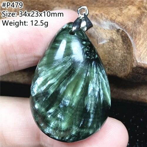 Natural Green Seraphinite Pendant Jewelry For Woman Lady Men Healing Gift Crystal Silver 34x23x10mm Beads Stone Gemstone AAAAA