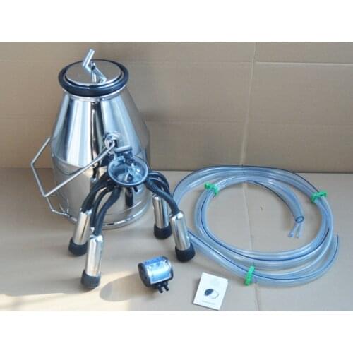 Portable Cow Milker Bucket Tank Milking Machine 304 Stainless Steel