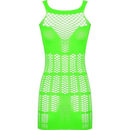 Baby Doll Sexy Lingerie for Women Erotic Mini Dress Mesh Fishnet Bodystocking Sexy Hollow Out See-through Underwear Sleepwear