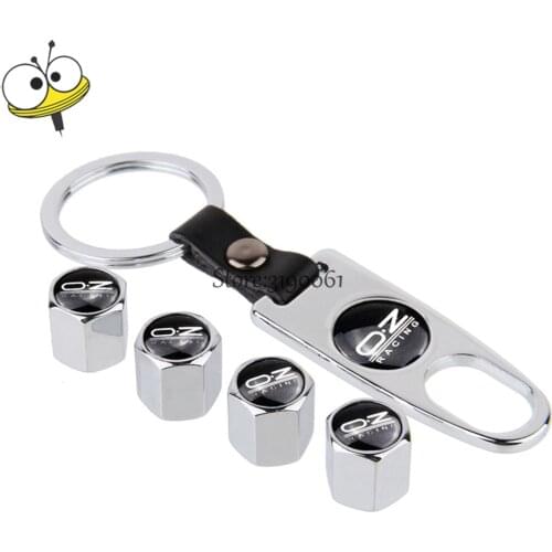Steel Wheel Tire Valve Stems Caps Stainless Tire Valve OZ Racing Logo For Nissan Toyota Jeep Audi Benz Suzuki Peugeot Lexus Fiat