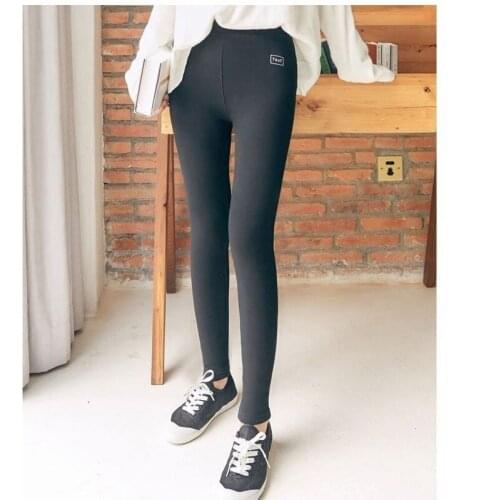 Warm Womens Plus Velvet Winter Leggings Ankle-Length Keep Warm Solid Color Pants High Waist Large Size Women Leggings Y155