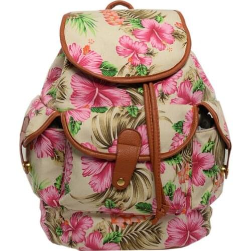 Vintage Backpack Embroidery Canvas Backpack Women Handmade Flower Embroidered Travel Bag Schoolbag Floral Handbag WZ007