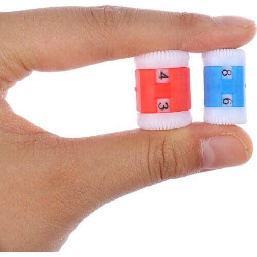 Plastic 2 Large Red +2 Small Blue Knit Knitting Needles Row Counter (Large 2.2 * 1.5cm+Small 2.2 * 1.2cm)
