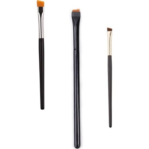 3Pcs Professional Eye Makeup Brush Angled Brow Brush Eye Patch Eyeshadow Mixing Basic Makeup Tools