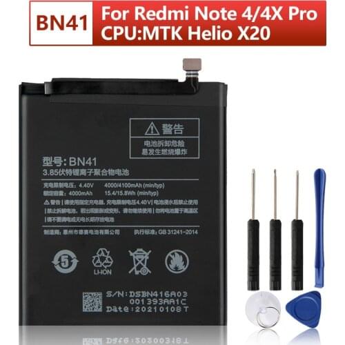 BN41 Battery For Xiaomi Redmi Note4 Pro Redrice Note 4X 4G+ Redmi NOTE 4 Phone Battery 4100mAh