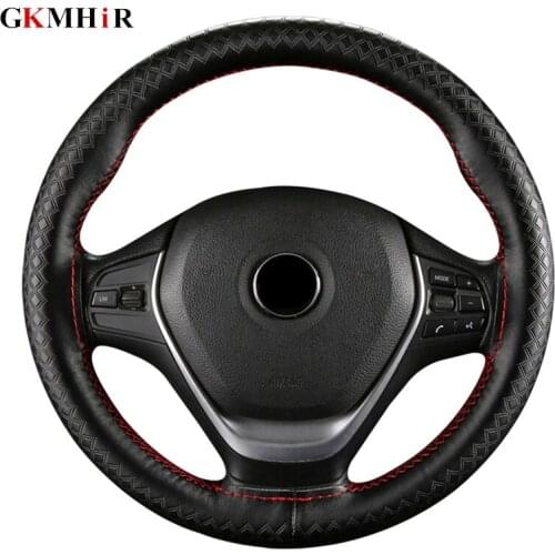 DIY Car Steering Wheel Cover Soft Genuine Leather Braid Steering-Wheel 100% Cowhide Braid With Needles Thread