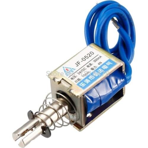 JF-0520 DC 6V 12V 24V 300mA 4N 10mm Pull-Type Open Frame Linear Motion Solenoid Electromagnet