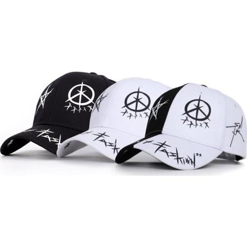 And White Color Matching Pentagram Graffiti Baseball Cap Student Young Men And Women The Spring Summer Sun Hat Cap