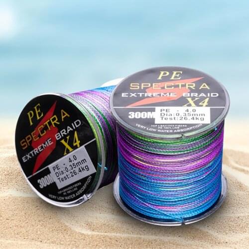 LINNWL 4 Strands 300M PE Braided Fishing Line 8-80LB Multifilament Fishing Line Smooth for Carp Fishing Wire