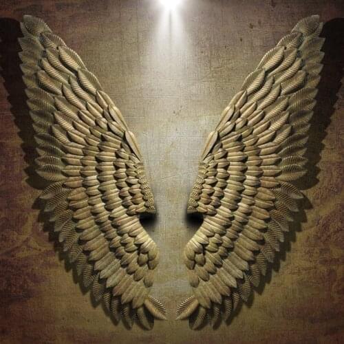 LOFT WALL DECORATION INDUSTRY WIND BAR COFFEE SHOP WALL DECOR RETRO IRON WINGS BAR DECORATION HOME DECOR WINGS PHOTO PROP STATUE