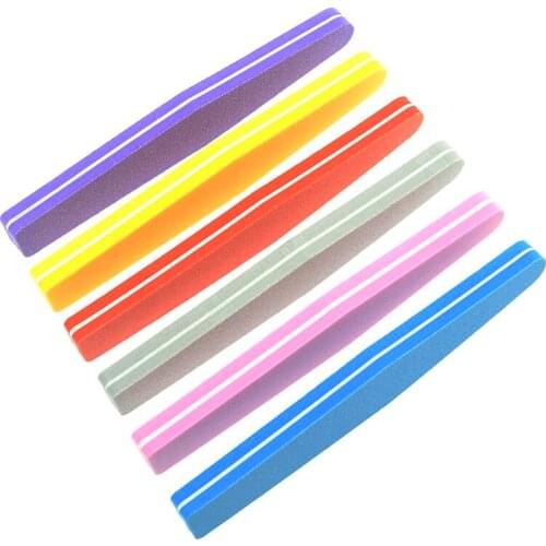 Meisha 6Pcs High Quailty Nail File Rhombus Shape Washable 100/180 Grit Sponge Nail Polishing Buffer Strips Manicure Tools HE0018