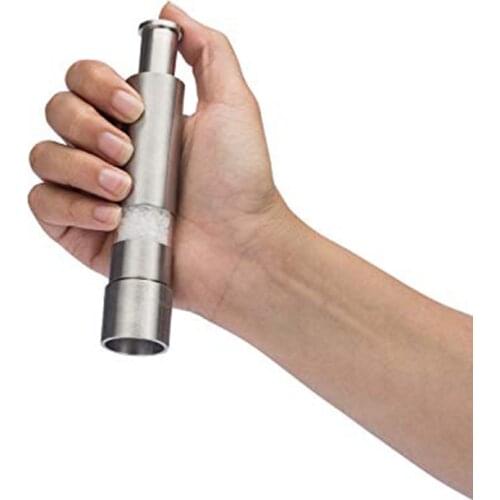 Salt Pepper Mills Grinder Silver Corn Mustard Manual Thumb Push Grinder Spice Sauce Muller Stick Stainless Steel Kitchen Tools