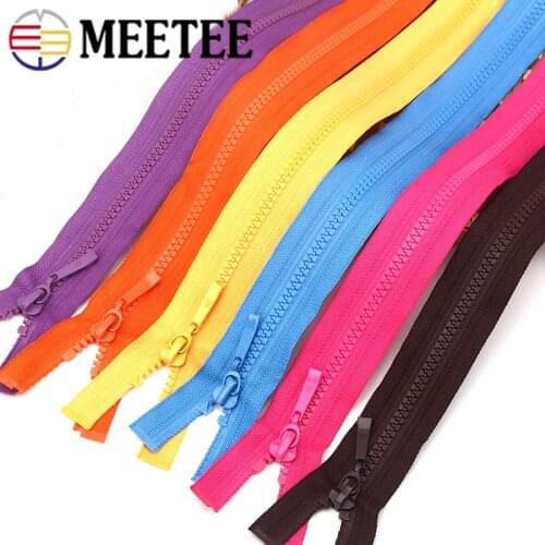 Meetee 2/5pcs 70cm Single Open-End Zipper 3# Resin Zip for Down Jacket Zippers DIY Textile Clothing Sewing Repair Accessories