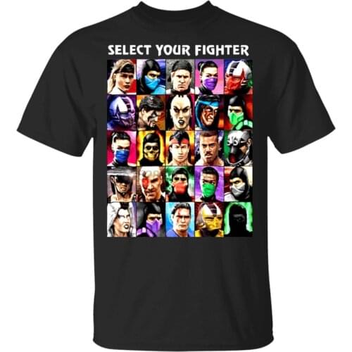 Mortal Kombat Select Your Fighter New T-Shirt Black Men-Women Slogans Customized Tee Shirt