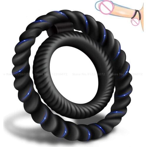 Soft Silicone Dual Penis Ring Erection Enhancing Last Longer Time Delay Ejaculation Orgasm Cock Ring Adult Sex Toys for Men