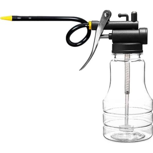 Oil filling Equipment 300ML Transparent High Pressure Pump Oiler Lubrication Oil Can Plastic Machine Oil Pot Extended Hose